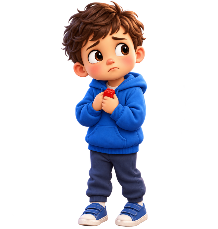 Mateo con bloque durante transición